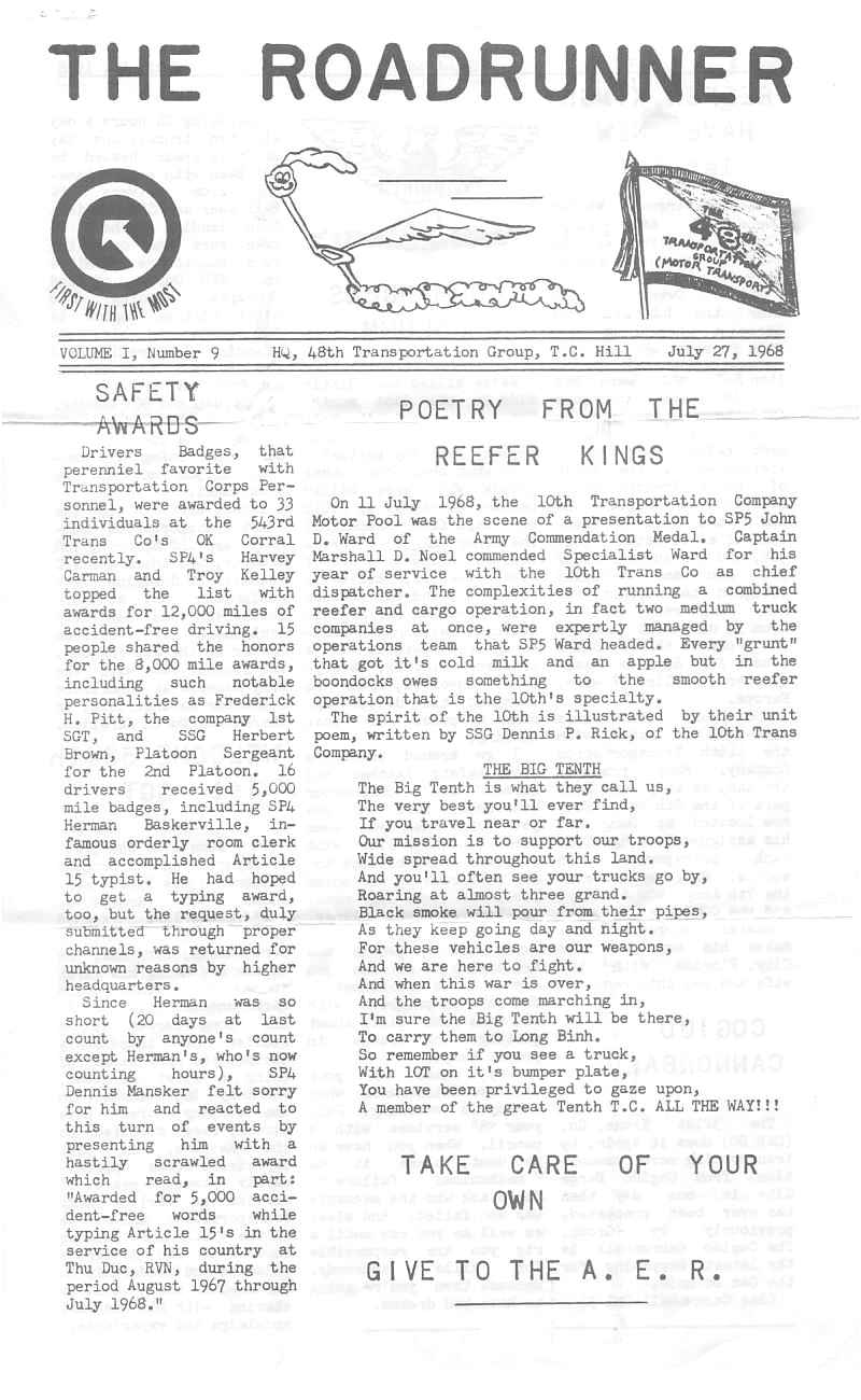 Roadrunner Vol 1 Issue 9 Page 1